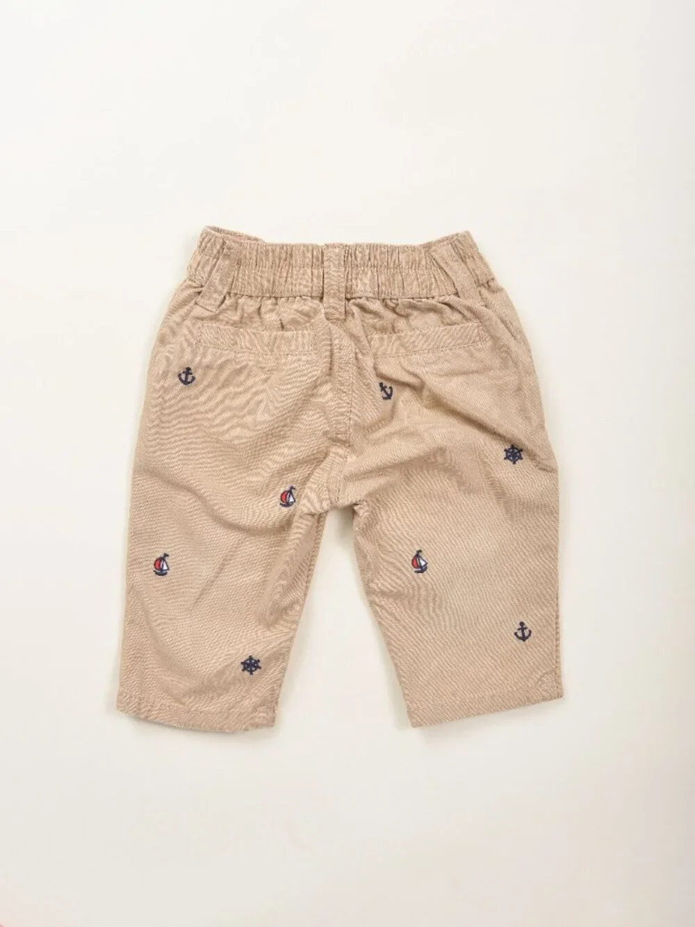 Gymboree Khaki Cotton Nautical Anchor Embroidered Khaki Pants Baby Boy 0 - 3 M